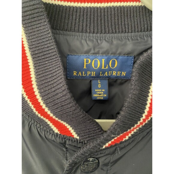 Polo Ralph Lauren Popover P Varsity Jacket, Aviator Navy (M) - Bold Graphic Sz L - Picture 3 of 6